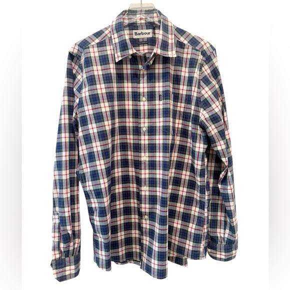 BARBOUR Plaid Button Down Shirt size Large - Picture 1 of 7